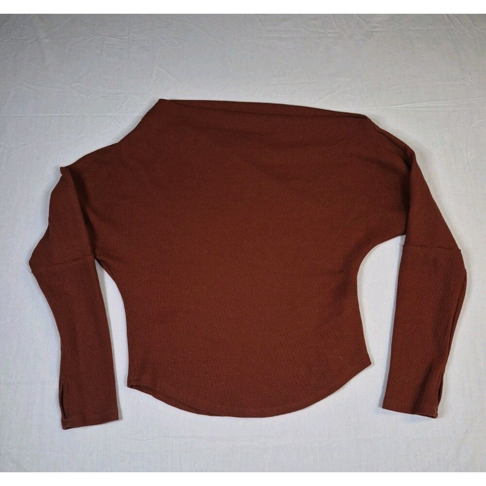 We The Free People Fuji Off The Shoulder Top Womens Size Small Brown Thermal